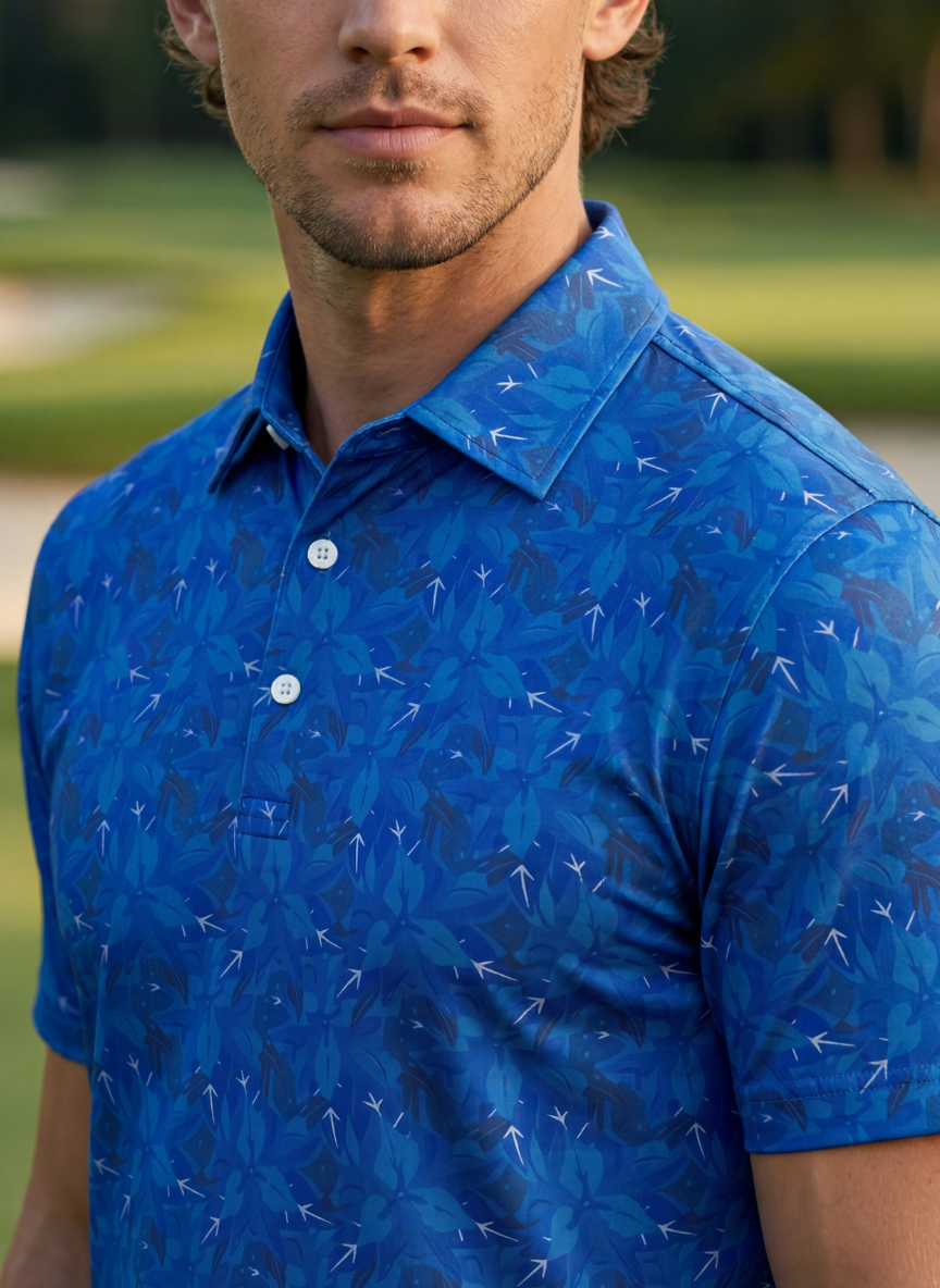 Men's Ocean Drive Polo from Tropical Dawn Collection, featuring a stylish design and comfortable fit.